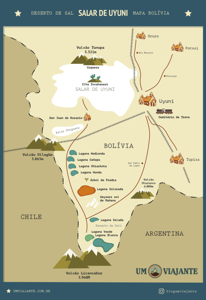 Salar De Uyuni Bolivia Map